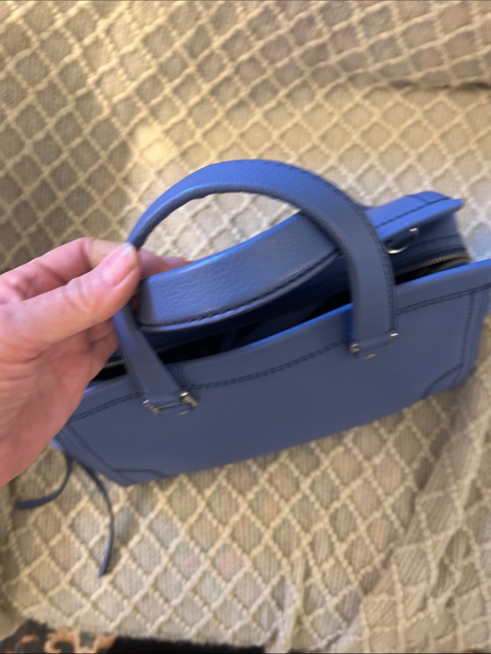 Marc Jacobs Blue Pebbled Leather Large Cruiser Satchel Excellent Condition! - Picture 14 of 14